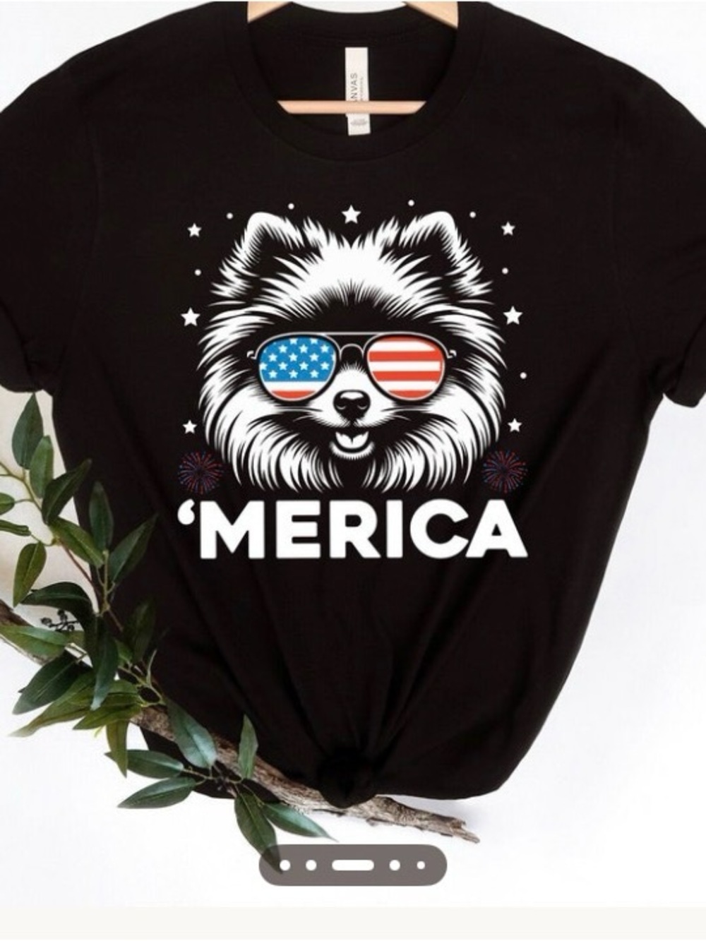 Gildan Navy 'Merica Pomeranian Graphic Tee